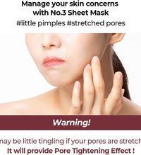 Numbuzin No.3 Tingle - Pore Softening Sheet Mask - 4 ae / Box