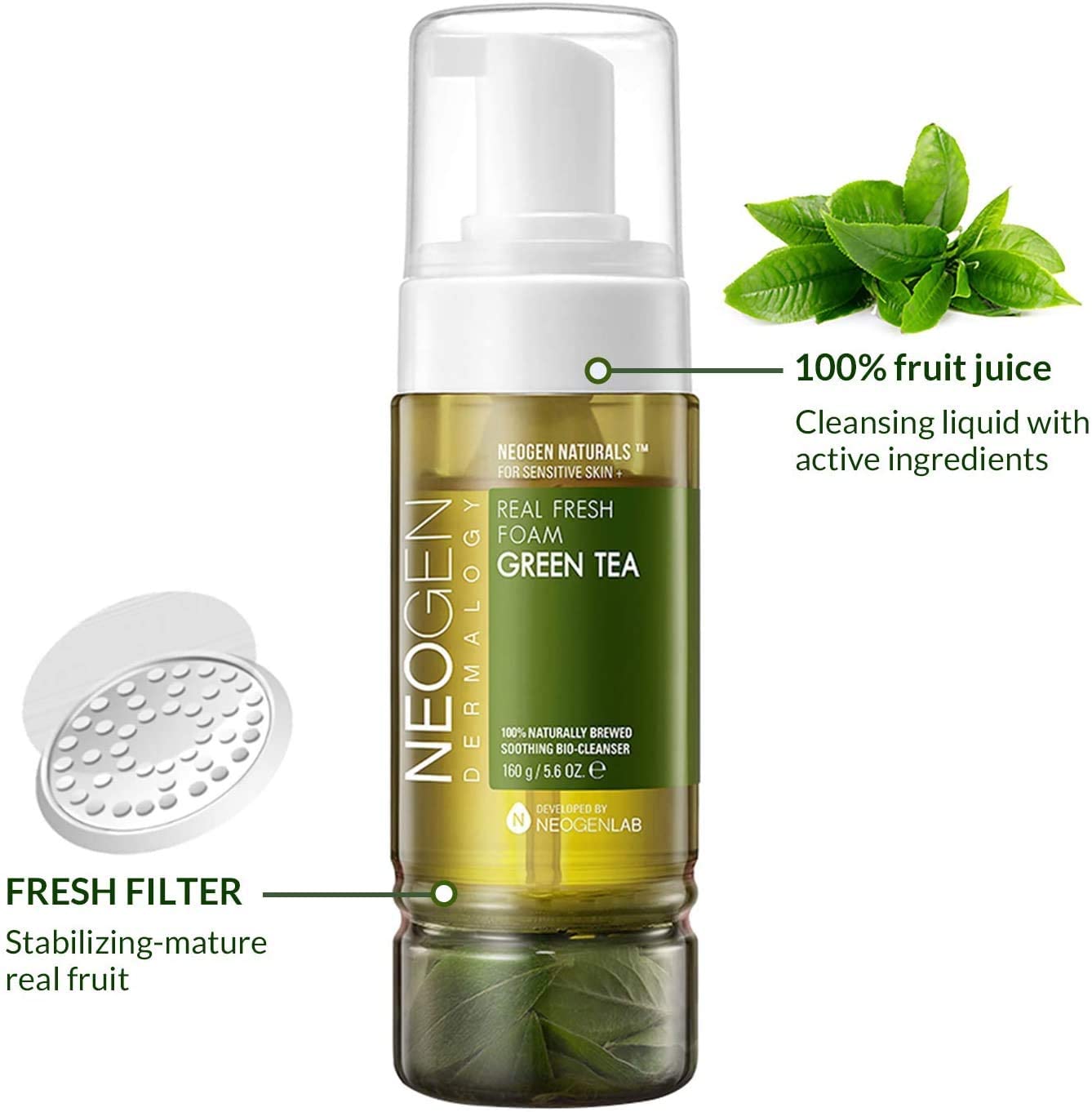 Neogen Dermalogy Real Fresh Green Tea Foam Cleanser - 160G