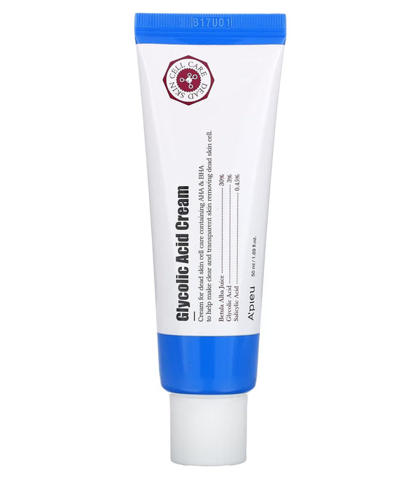 A'pieu Glycolic Acid Cream | Wrinkle Care and Brightening Dry Skin - 50ML