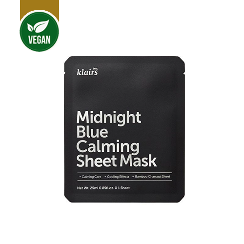 Dear Klairs Midnight Blue Calming Vegan Sheet Mask for Oily Skin