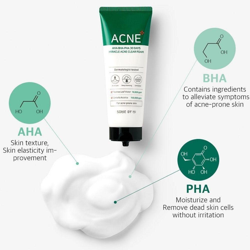 Aha-Bha-Pha 30 Days Miracle Acne Clear Foam Cleanser,100ml (Proved to enhance acne skin)-Simple-Some By Mi-Chicsta