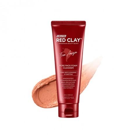 Missha Amazon Red Clay Pore Pack Cleansing Foam