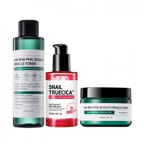 Miracle Toner + Snail Serum + Miracle Cream-Simple-Some By Mi Miracle Set-Chicsta