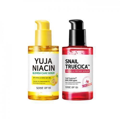 Yuja Niacin Serum + Snail Truecica Serum-Some By Mi Care+Repair Serum-Chicsta